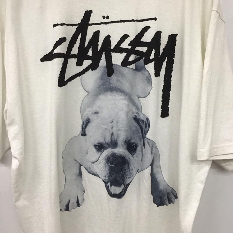 ステューシー STUSSY Tシャツ 半袖 半袖カットソー プリントTシャツ クルーネックカットソー XL ロゴ、文字 白 / ホワイト / white メンズ USED 古着 中古 10154617