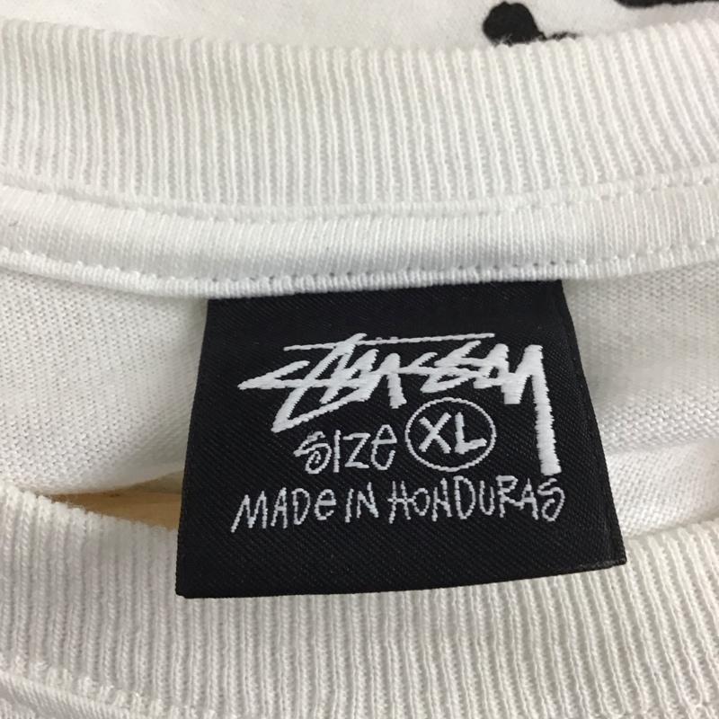 ステューシー STUSSY Tシャツ 半袖 半袖カットソー プリントTシャツ クルーネックカットソー XL ロゴ、文字 白 / ホワイト / white メンズ USED 古着 中古 10154617