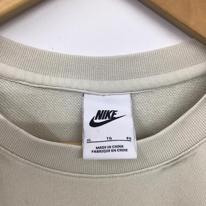 ナイキ NIKE トレーナー 長袖 長袖トレーナー スウェット クルーネック プルオーバー XL ロゴ、文字 アイボリー / アイボリー / メンズ USED 古着 中古 10154632