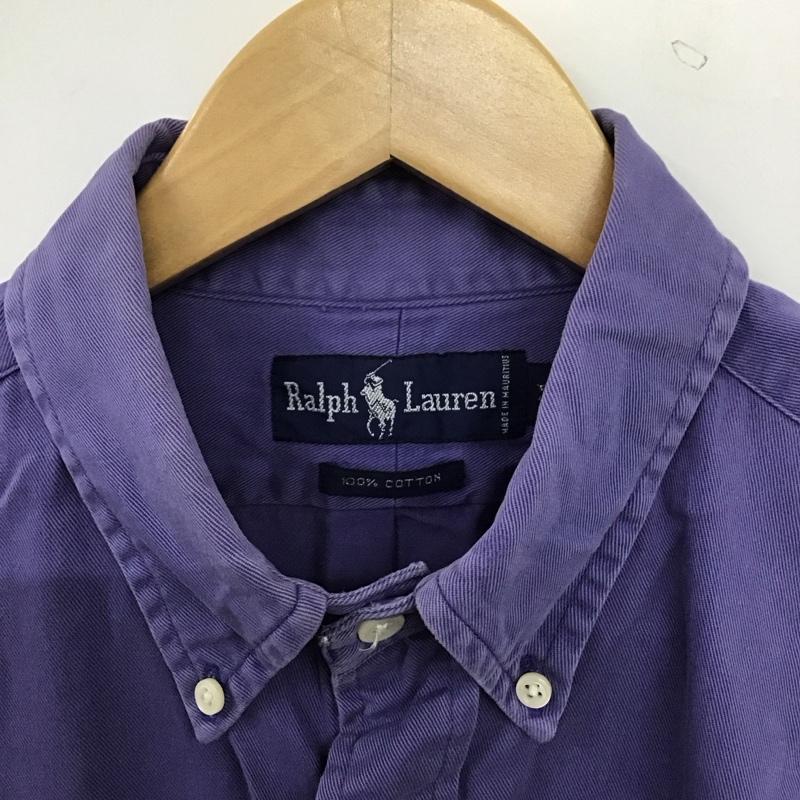 ラルフローレン RALPHLAUREN シャツ、ブラウス 長袖 長袖シャツ 刺繍シャツ カラーシャツ ボタンダウンシャツ L ロゴ、文字 紫 / パープル / purple メンズ USED 古着 中古 10154637