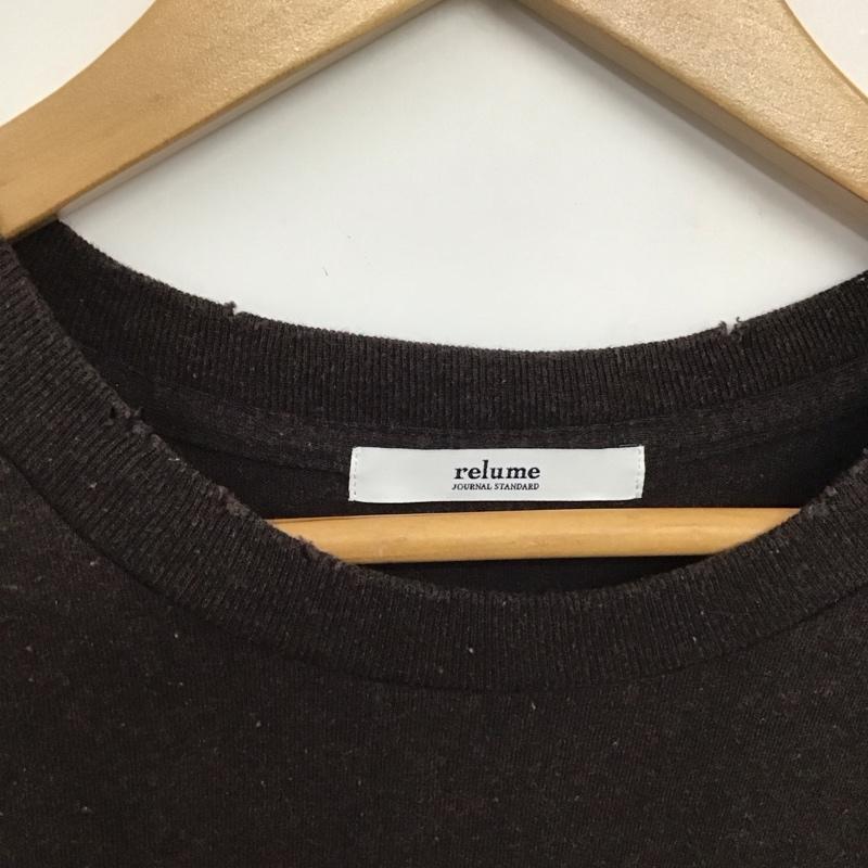 レリュームジャーナルスタンダード relume Journal Standard Tシャツ 半袖 半袖カットソー プリントTシャツ クルーネックカットソー L プリント ダークグレー / ダークグレー / メンズ USED 古着 中古 10154656