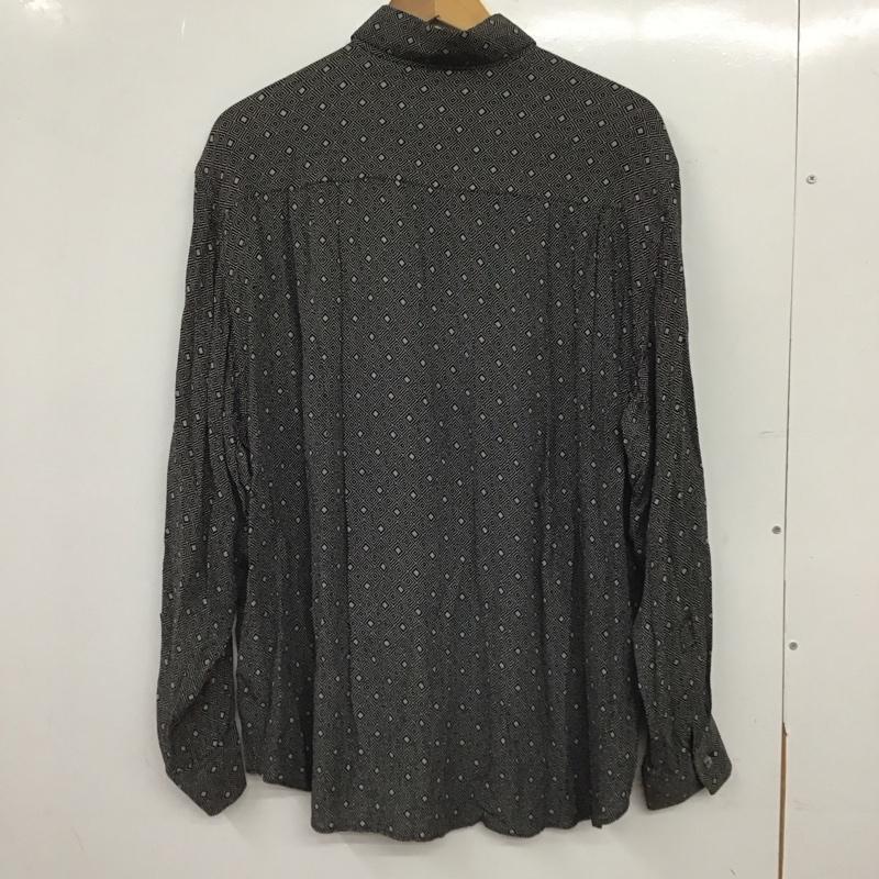 古着 USED シャツ、ブラウス 長袖 長袖シャツ 総柄シャツ カラーシャツ 総柄 白 / ホワイト / white X 黒 / ブラック / black メンズ USED 古着 中古 10154659