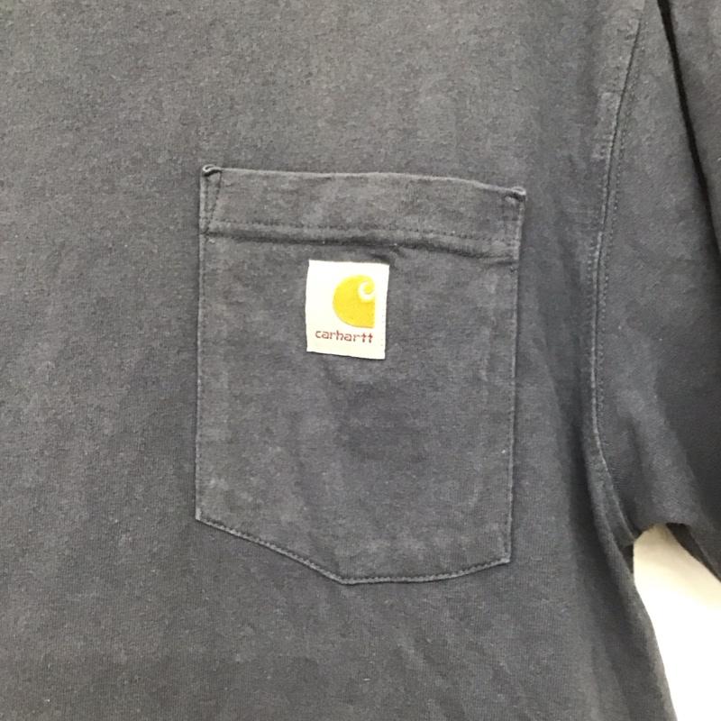 カーハート Carhartt Tシャツ 半袖 半袖カットソー プリントTシャツ クルーネックカットソー S ロゴ、文字 紺 / ネイビー / navy メンズ USED 古着 中古 10154660