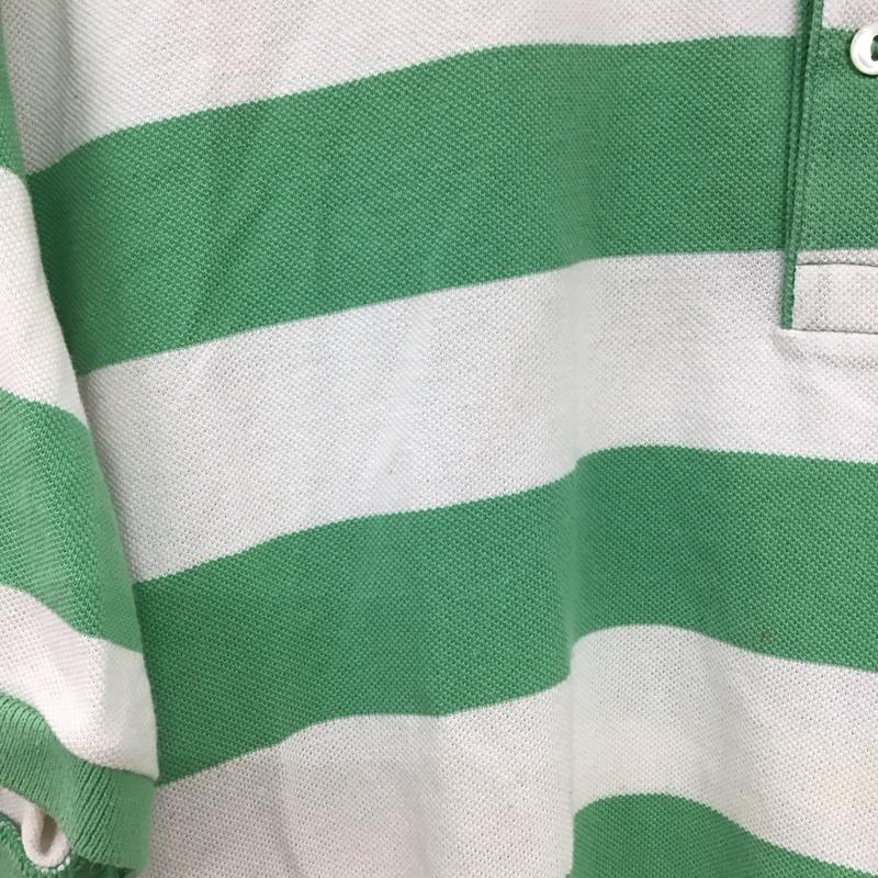 ラコステ LACOSTE ポロシャツ 半袖 半袖ポロシャツ カラーシャツ 半袖カットソー ロゴ、文字 白 / ホワイト / white X 薄緑 / ライトグリーン / メンズ USED 古着 中古 10154661