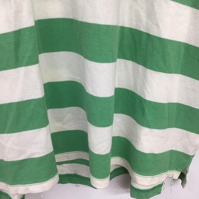 ラコステ LACOSTE ポロシャツ 半袖 半袖ポロシャツ カラーシャツ 半袖カットソー ロゴ、文字 白 / ホワイト / white X 薄緑 / ライトグリーン / メンズ USED 古着 中古 10154661
