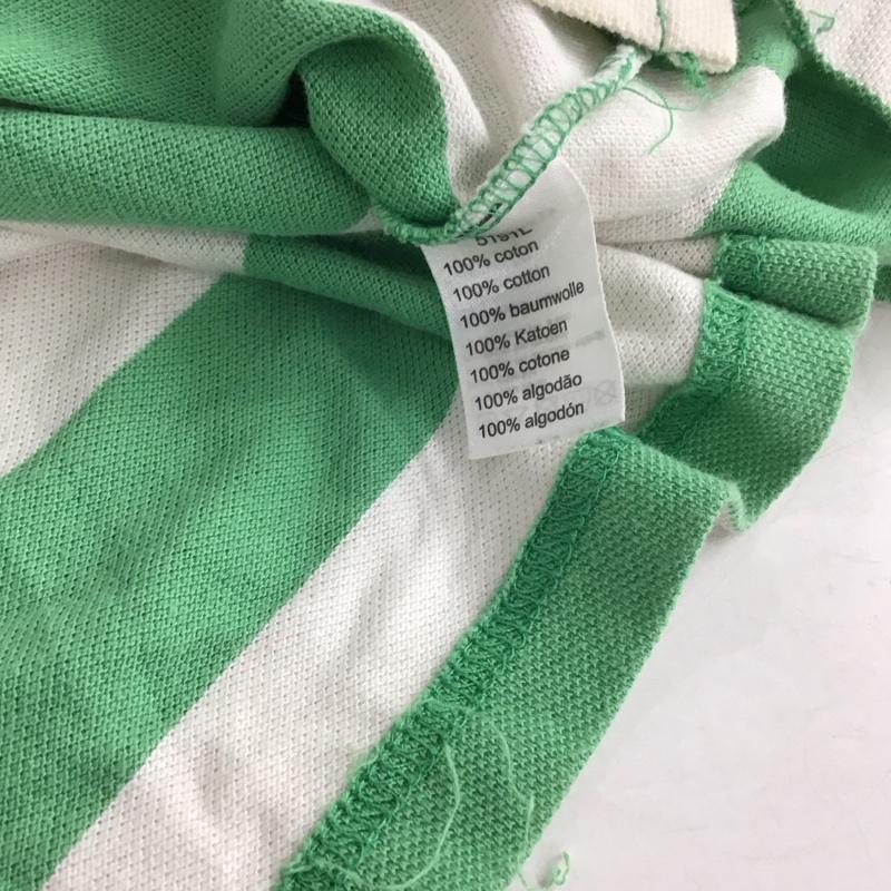 ラコステ LACOSTE ポロシャツ 半袖 半袖ポロシャツ カラーシャツ 半袖カットソー ロゴ、文字 白 / ホワイト / white X 薄緑 / ライトグリーン / メンズ USED 古着 中古 10154661