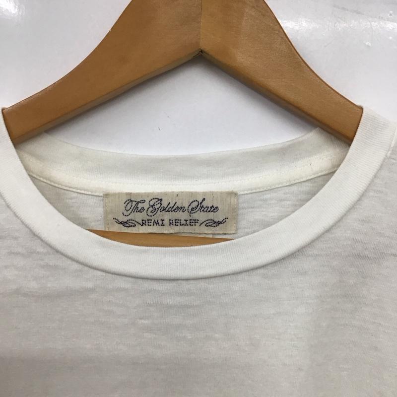レミ レリーフ REMI RELIEF Tシャツ 半袖 半袖カットソー プリントTシャツ クルーネックカットソー XL ロゴ、文字 白 / ホワイト / white メンズ USED 古着 中古 10154663