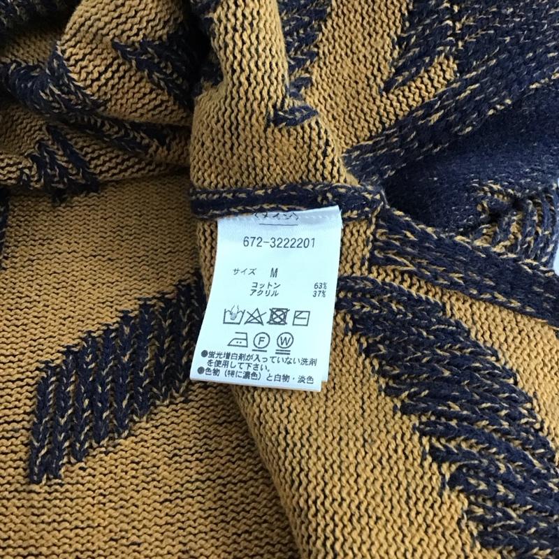 ナノユニバース nano・universe ベスト ベスト プルオーバーニットベスト Vネック M 総柄 橙 / オレンジ / orange X 紺 / ネイビー / navy メンズ USED 古着 中古 10154665