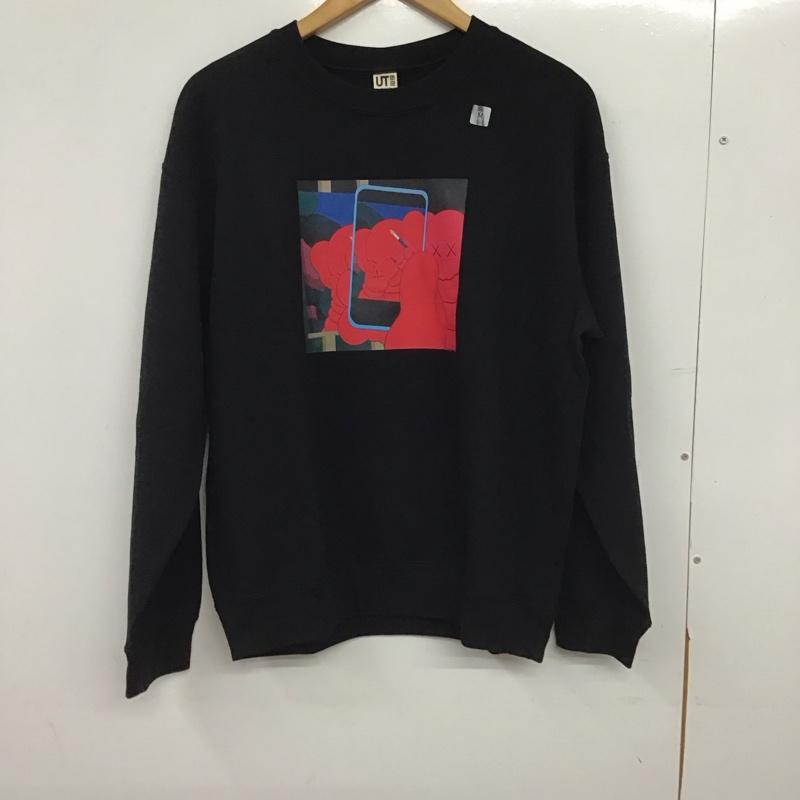 ユニクロ UNIQLO トレーナー 長袖 341-476119 スウェット M プリント 黒 / ブラック / black メンズ USED 古着 中古 10154690