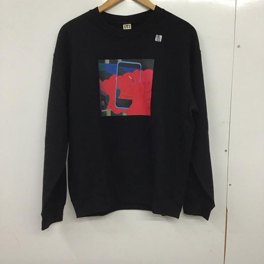 ユニクロ UNIQLO トレーナー 長袖 341-476119 スウェット M プリント 黒 / ブラック / black メンズ USED 古着 中古 10154690