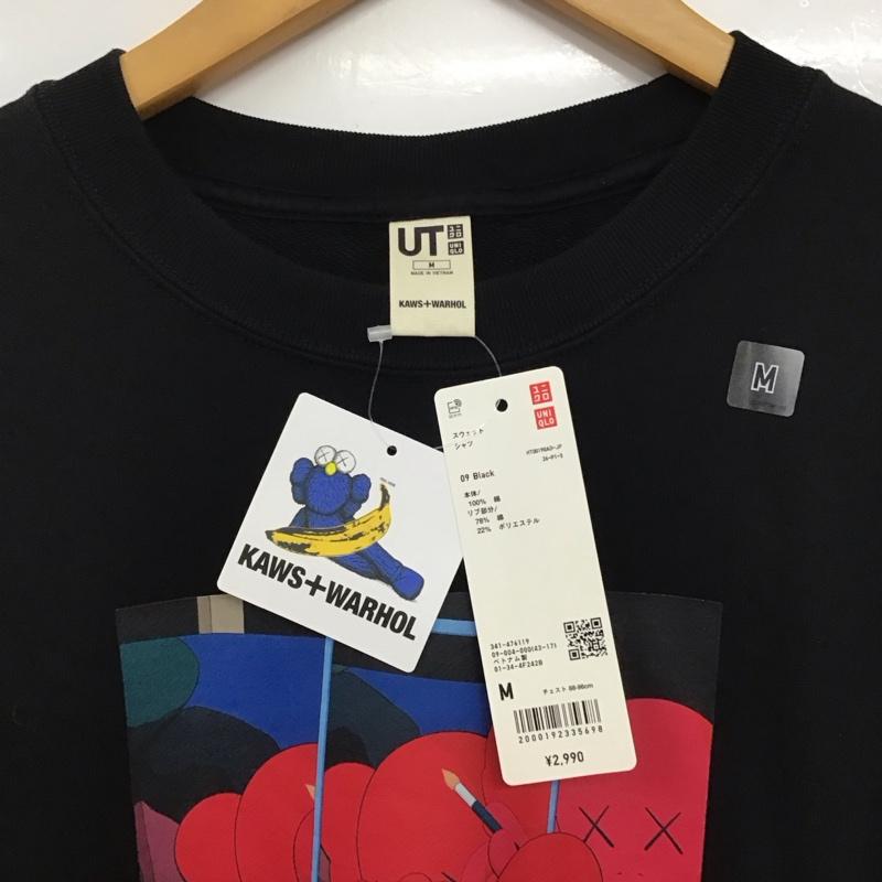 ユニクロ UNIQLO トレーナー 長袖 341-476119 スウェット M プリント 黒 / ブラック / black メンズ USED 古着 中古 10154690