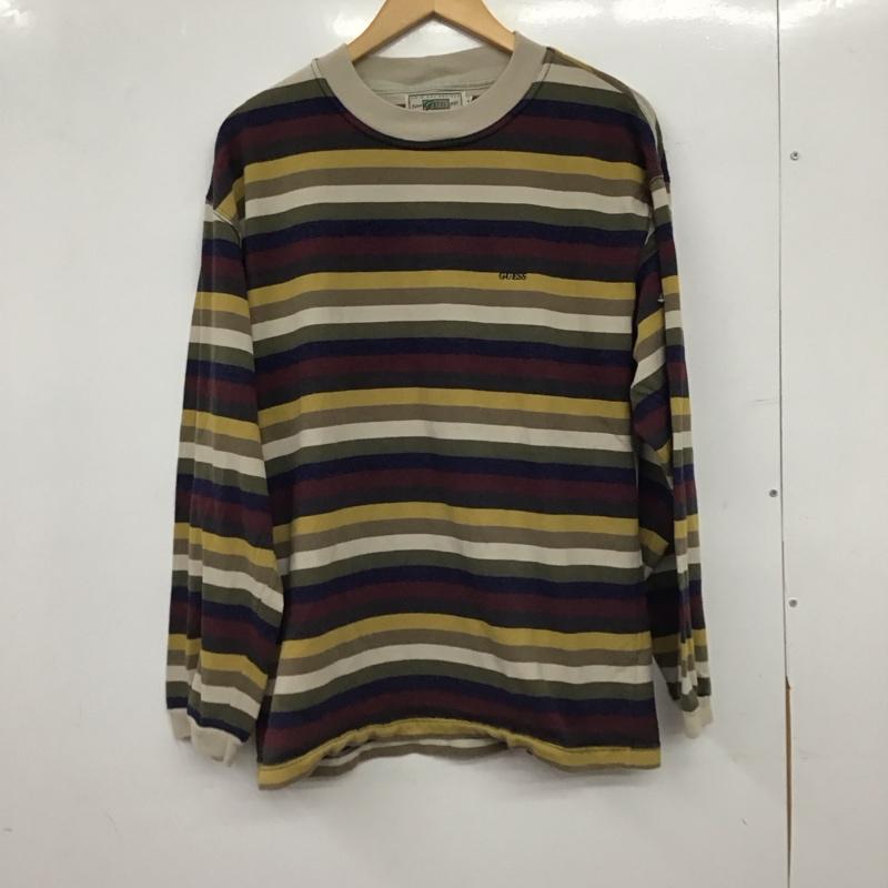 ゲス Guess Tシャツ 長袖 長袖カットソー プリントカットソー クルーネック M ロゴ、文字 マルチカラー / マルチカラー / multicolor メンズ USED 古着 中古 10154694