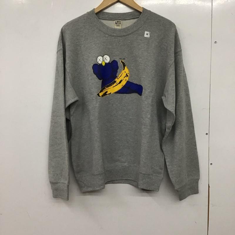 ユニクロ UNIQLO トレーナー 長袖 341-472951 スウェット トレーナー M プリント 灰 / グレー / gray メンズ USED 古着 中古 10154696