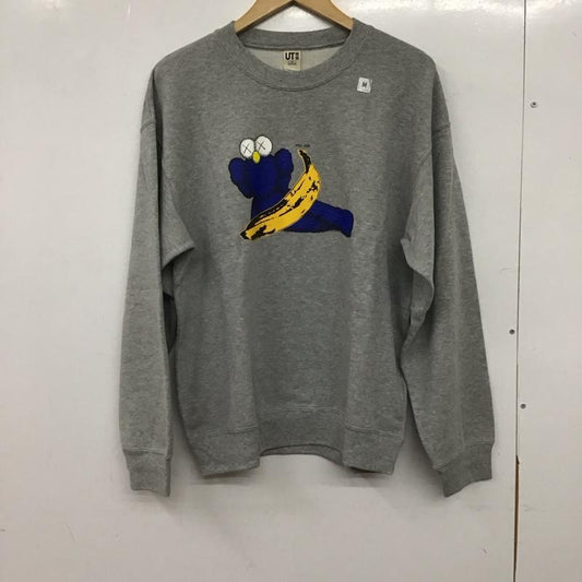 ユニクロ UNIQLO トレーナー 長袖 341-472951 スウェット トレーナー M プリント 灰 / グレー / gray メンズ USED 古着 中古 10154696