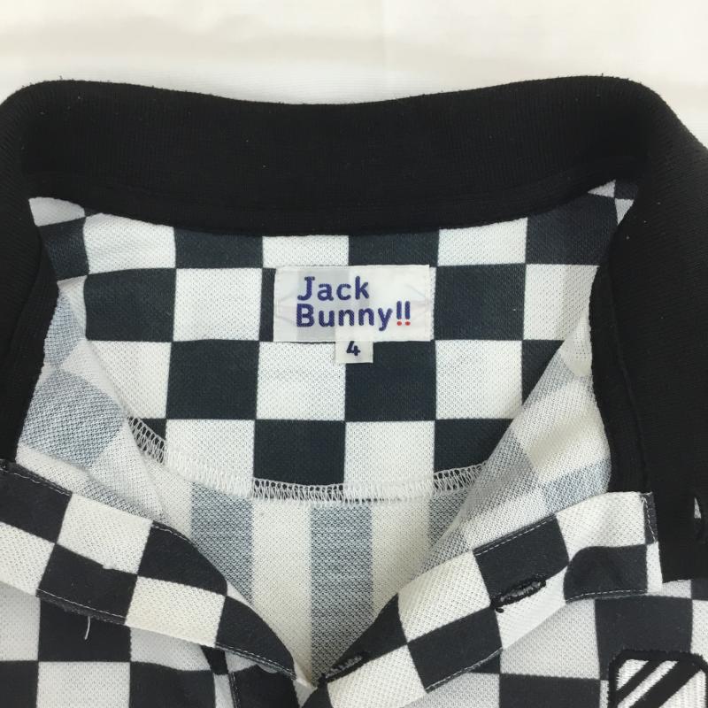 ジャックバニー Jack Bunny!! ポロシャツ 半袖 Jack Bunny!! チェッカーフラッグストライプ柄 半袖ポロシャツ 262-0160461 4 チェック 白 / ホワイト / white X 黒 / ブラック / black メンズ USED 古着 中古 10154697