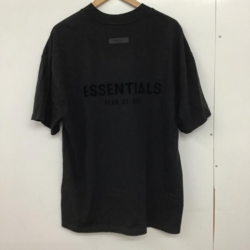 エッセンシャルズ ESSENTIALS Tシャツ 半袖 半袖カットソー プリントTシャツ クルーネックカットソー M ロゴ、文字 黒 / ブラック / black メンズ USED 古着 中古 10154699