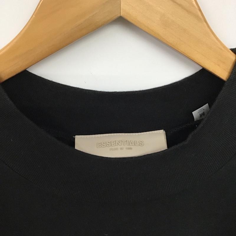 エッセンシャルズ ESSENTIALS Tシャツ 半袖 半袖カットソー プリントTシャツ クルーネックカットソー M ロゴ、文字 黒 / ブラック / black メンズ USED 古着 中古 10154699