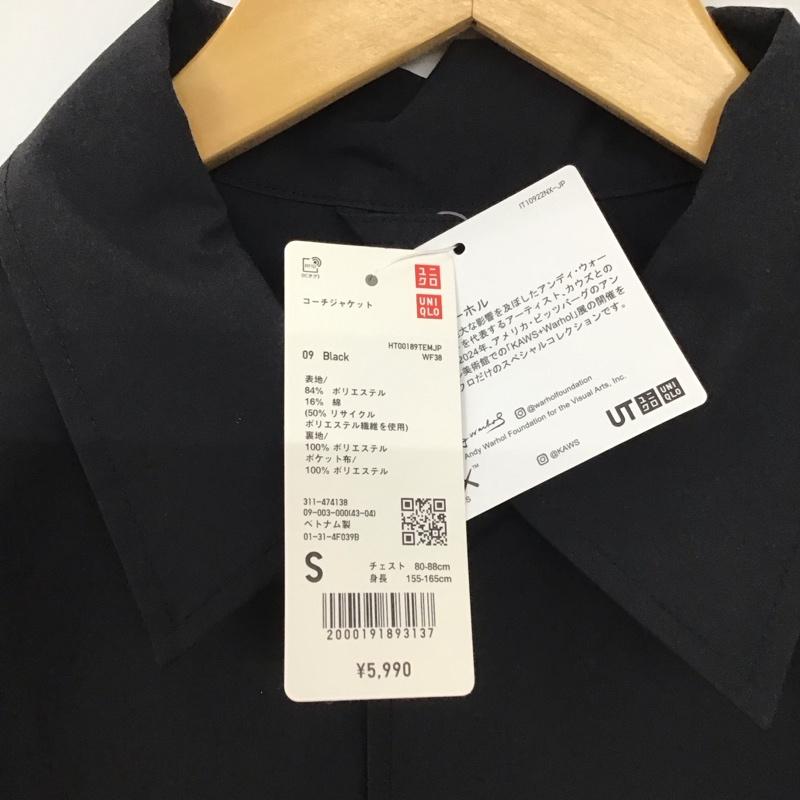 ユニクロ UNIQLO ジャケット、上着 ジャンパー、ブルゾン 311-474138 コーチジャケット S ロゴ、文字 黒 / ブラック / black メンズ USED 古着 中古 10154700