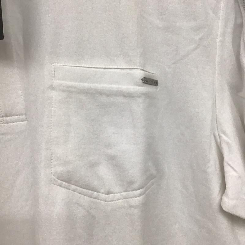 カルバン・クライン Calvin Klein ポロシャツ 半袖 半袖ポロシャツ カラーシャツ 半袖カットソー XL ロゴ、文字 白 / ホワイト / white メンズ USED 古着 中古 10154711
