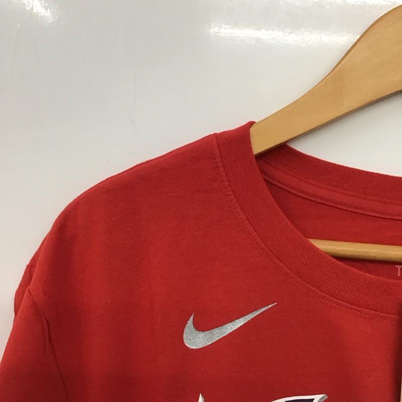 ナイキ NIKE Tシャツ 半袖 半袖カットソー プリントTシャツ クルーネックカットソー L ロゴ、文字 赤 / レッド / red メンズ USED 古着 中古 10154713