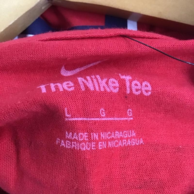 ナイキ NIKE Tシャツ 半袖 半袖カットソー プリントTシャツ クルーネックカットソー L ロゴ、文字 赤 / レッド / red メンズ USED 古着 中古 10154713