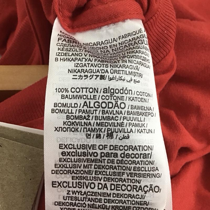 ナイキ NIKE Tシャツ 半袖 半袖カットソー プリントTシャツ クルーネックカットソー L ロゴ、文字 赤 / レッド / red メンズ USED 古着 中古 10154713