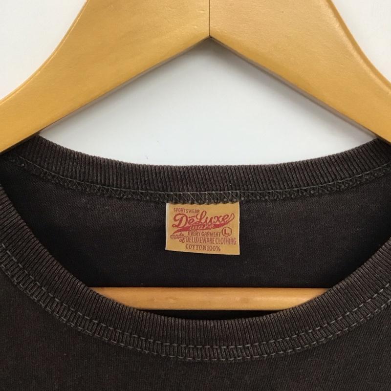 デラックスウエア DELUXEWARE Tシャツ 半袖 半袖カットソー プリントTシャツ クルーネックカットソー L プリント ダークブラウン / ダークブラウン / メンズ USED 古着 中古 10154718