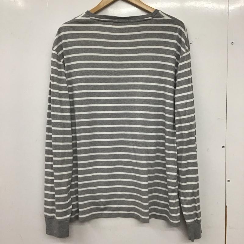 ポロラルフローレン POLO RALPH LAUREN カットソー 長袖 長袖ニットカットソー クルーネック L ボーダー柄 白 / ホワイト / white X 灰 / グレー / gray メンズ USED 古着 中古 10154719