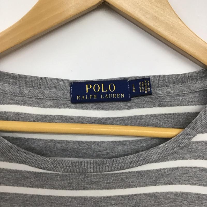 ポロラルフローレン POLO RALPH LAUREN カットソー 長袖 長袖ニットカットソー クルーネック L ボーダー柄 白 / ホワイト / white X 灰 / グレー / gray メンズ USED 古着 中古 10154719