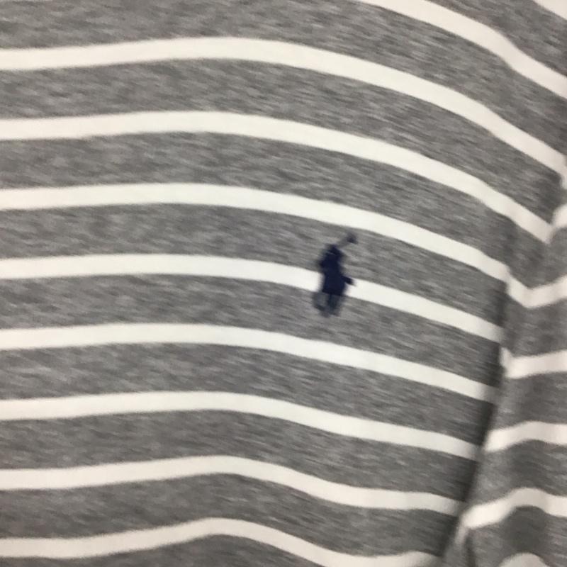 ポロラルフローレン POLO RALPH LAUREN カットソー 長袖 長袖ニットカットソー クルーネック L ボーダー柄 白 / ホワイト / white X 灰 / グレー / gray メンズ USED 古着 中古 10154719