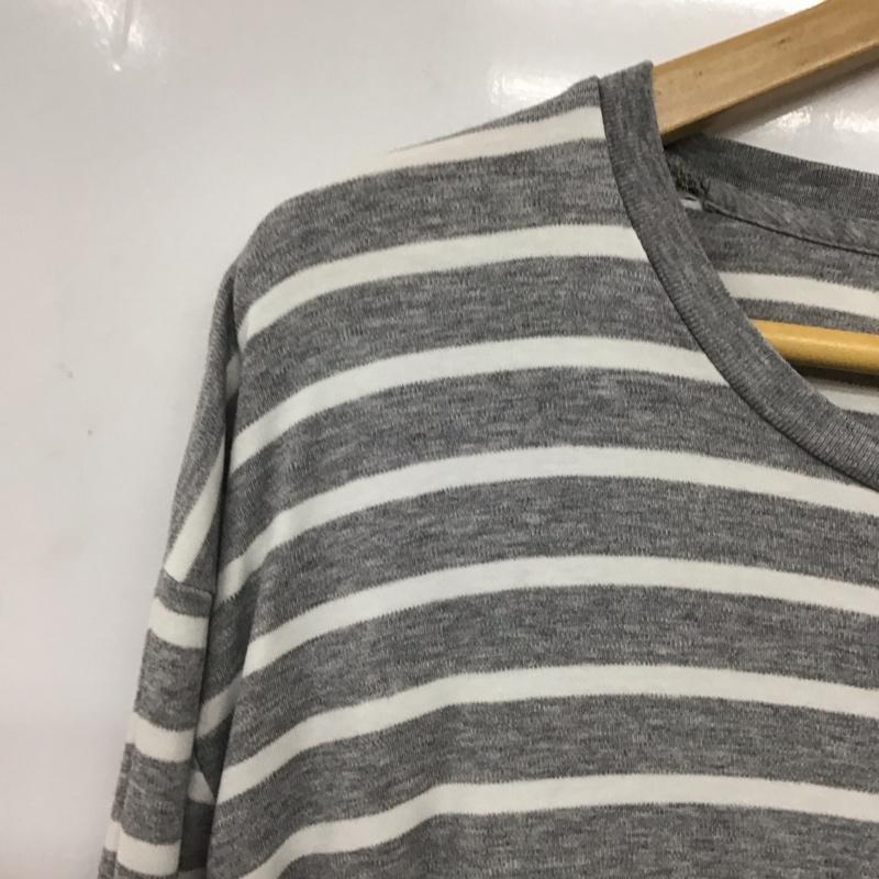 ポロラルフローレン POLO RALPH LAUREN カットソー 長袖 長袖ニットカットソー クルーネック L ボーダー柄 白 / ホワイト / white X 灰 / グレー / gray メンズ USED 古着 中古 10154719