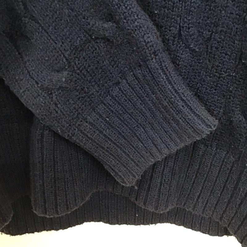 ポロラルフローレン POLO RALPH LAUREN ニット、セーター 長袖 長袖ニットカットソー クルーネック セーター XS ロゴ、文字 紺 / ネイビー / navy メンズ USED 古着 中古 10154722