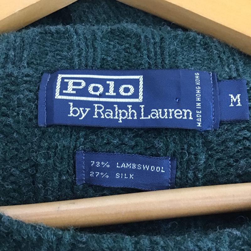 ポロバイラルフローレン Polo by RALPH LAUREN ニット、セーター 長袖 長袖ニットカットソー クルーネック セーター M  緑 / グリーン / green メンズ USED 古着 中古 10154723