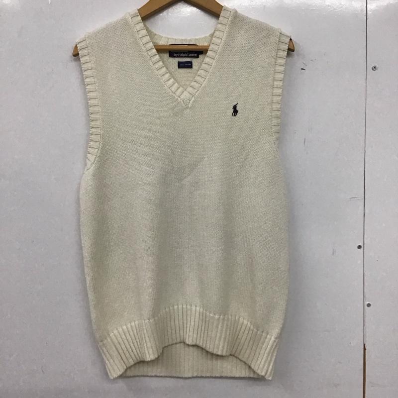 ポロバイラルフローレン Polo by RALPH LAUREN ベスト ベスト ニットベスト ノースリーブカットソー プルオーバー M ロゴ、文字 アイボリー / アイボリー / メンズ USED 古着 中古 10154724