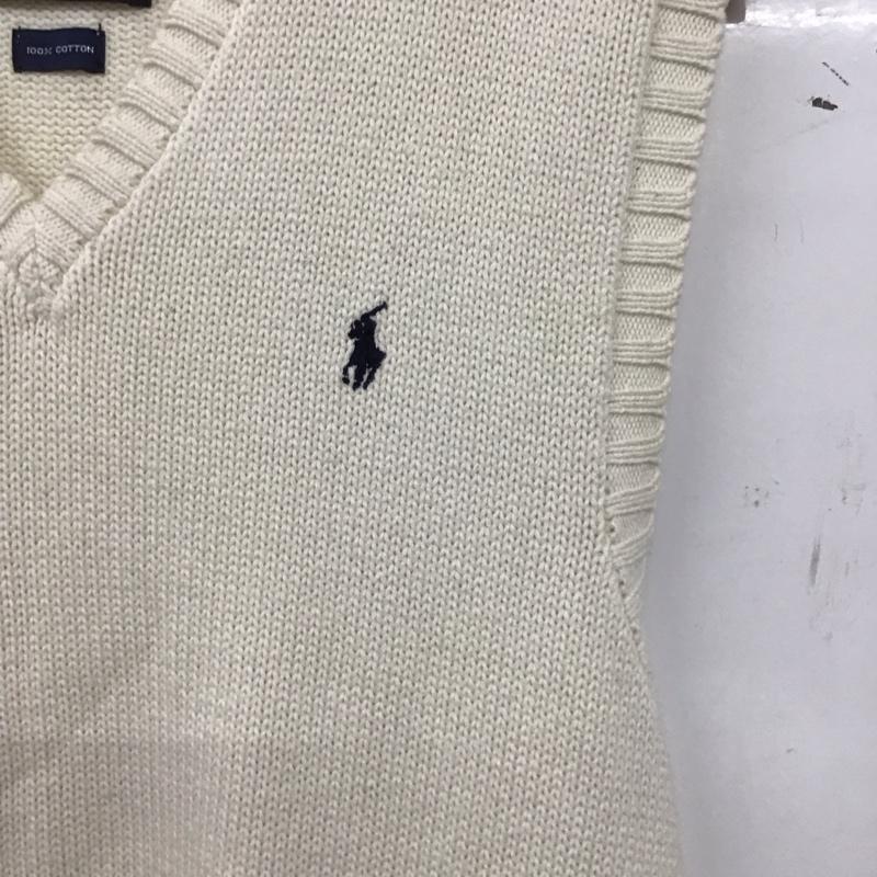 ポロバイラルフローレン Polo by RALPH LAUREN ベスト ベスト ニットベスト ノースリーブカットソー プルオーバー M ロゴ、文字 アイボリー / アイボリー / メンズ USED 古着 中古 10154724
