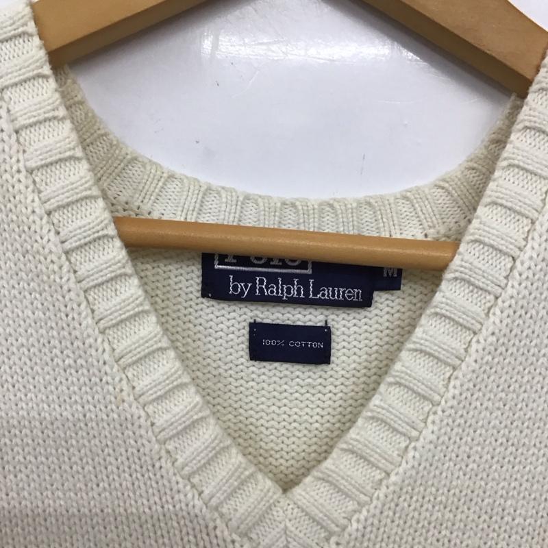 ポロバイラルフローレン Polo by RALPH LAUREN ベスト ベスト ニットベスト ノースリーブカットソー プルオーバー M ロゴ、文字 アイボリー / アイボリー / メンズ USED 古着 中古 10154724