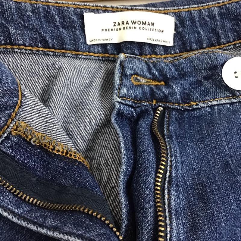 ザラ ZARA パンツ デニム、ジーンズ 34 無地 水色 / ライトブルー / レディース USED 古着 中古 10154741