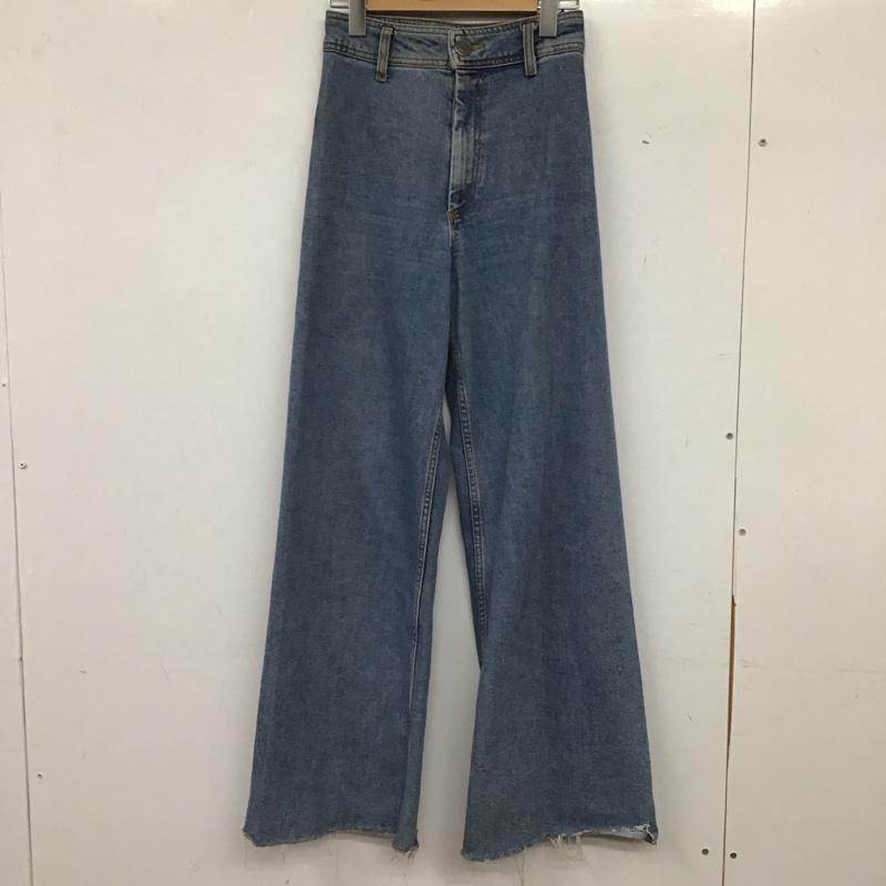 ザラ ZARA パンツ デニム、ジーンズ 34 無地 水色 / ライトブルー / レディース USED 古着 中古 10154746