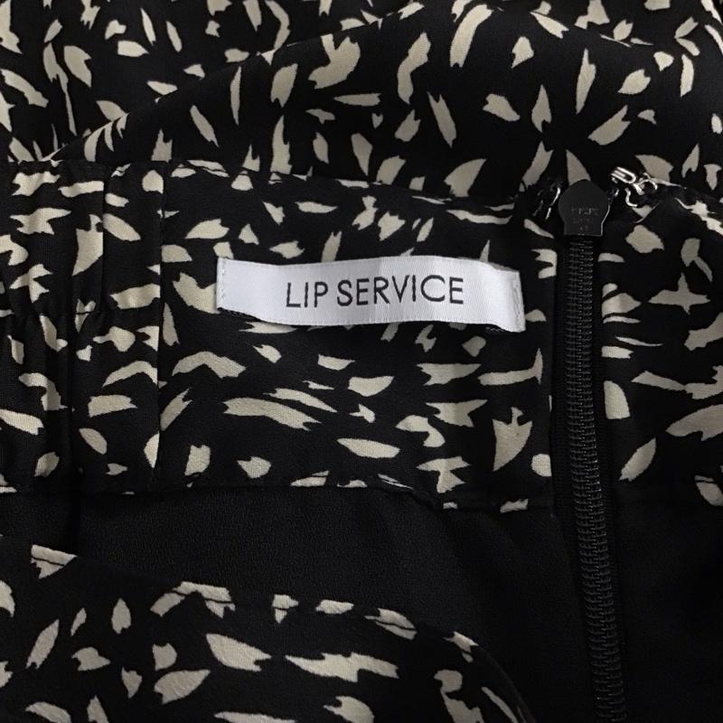 リップサービス LIPSERVICE スカート ロングスカート 000422500460 インナーパンツ付ラッフルスカート 総柄 黒 / ブラック / black レディース USED 古着 中古 10154765