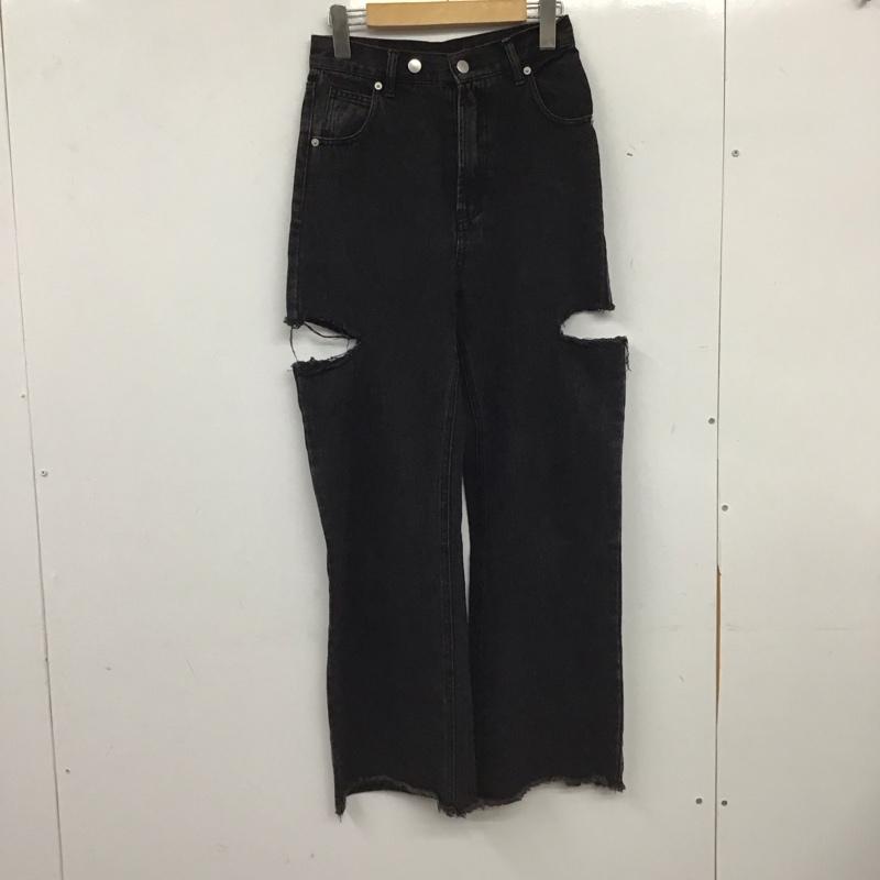 チコ CHICO パンツ デニム、ジーンズ CHZ1031203A0004 サイドスリットダメージデニムパンツ 0 無地 黒 / ブラック / black レディース USED 古着 中古 10154769