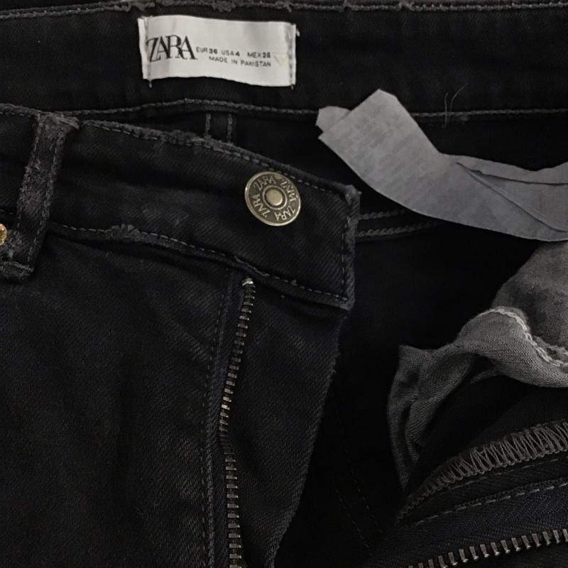 ザラ ZARA パンツ デニム、ジーンズ 36 無地 黒 / ブラック / black レディース USED 古着 中古 10154778