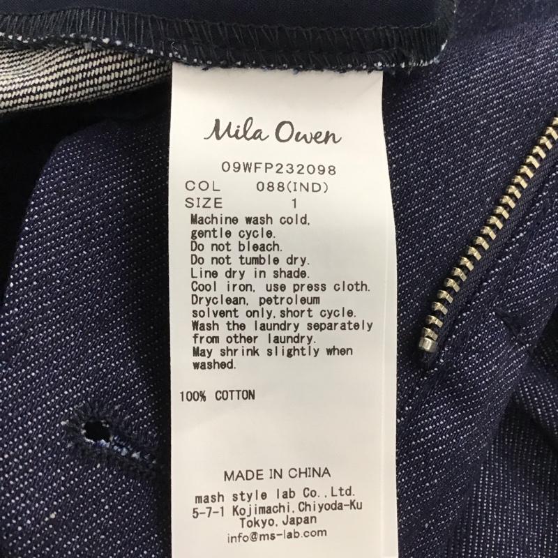 ミラオーウェン Mila Owen パンツ デニム、ジーンズ 09wFP232098 ストレートタックデニムパンツ 1 無地 インディゴ / インディゴ / Indigo レディース USED 古着 中古 10154779