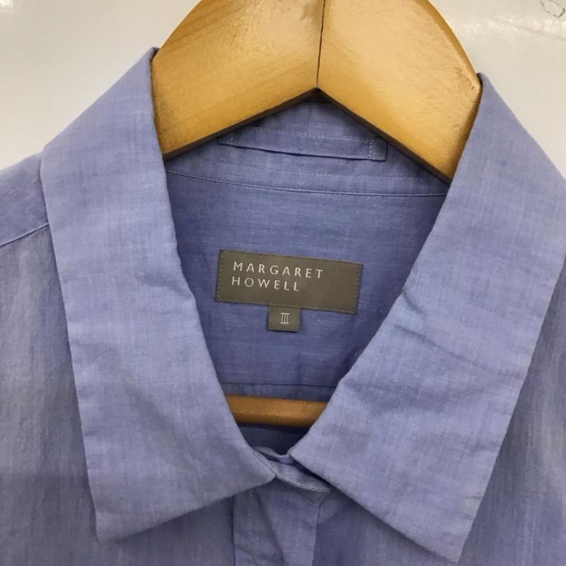 マーガレットハウエル MARGARET HOWELL シャツ、ブラウス 長袖 3 無地 水色 / ライトブルー / レディース USED 古着 中古 10154786
