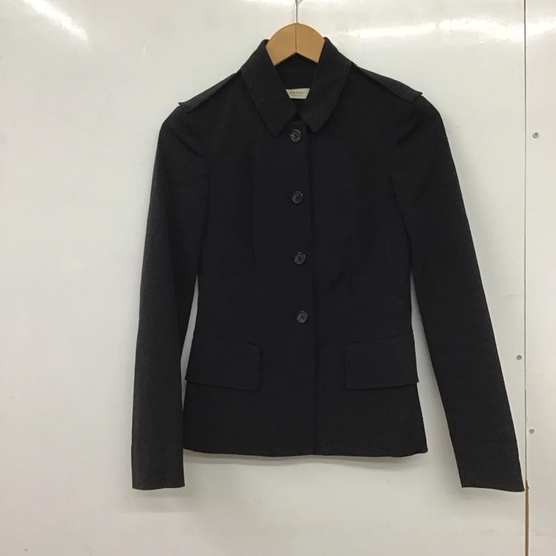 プラダ PRADA ジャケット、上着 ジャケット、ブレザー 98339 CA34767 38 無地 黒 / ブラック / black レディース USED 古着 中古 10154787