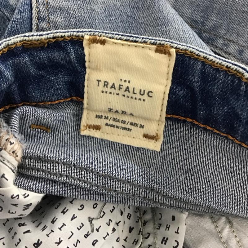ザラ ZARA パンツ デニム、ジーンズ 34 無地 水色 / ライトブルー / レディース USED 古着 中古 10154789