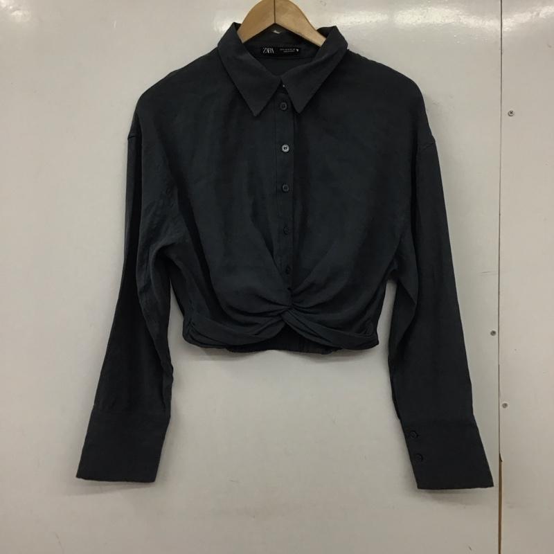 ザラ ZARA シャツ、ブラウス 長袖 S 無地 水色 / ライトブルー / レディース USED 古着 中古 10154794