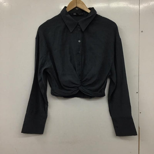 ザラ ZARA シャツ、ブラウス 長袖 S 無地 水色 / ライトブルー / レディース USED 古着 中古 10154794