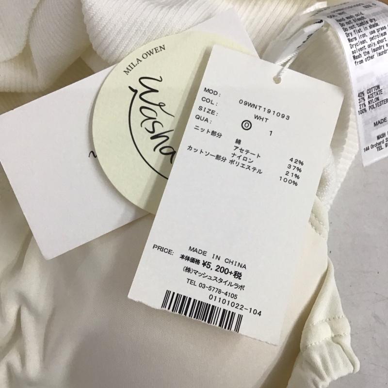 ミラオーウェン Mila Owen タンクトップ タンクトップ 09WNT191093 カップ付リブニットタンクトップ タグ付 0 無地 白 / ホワイト / white レディース USED 古着 中古 10154803