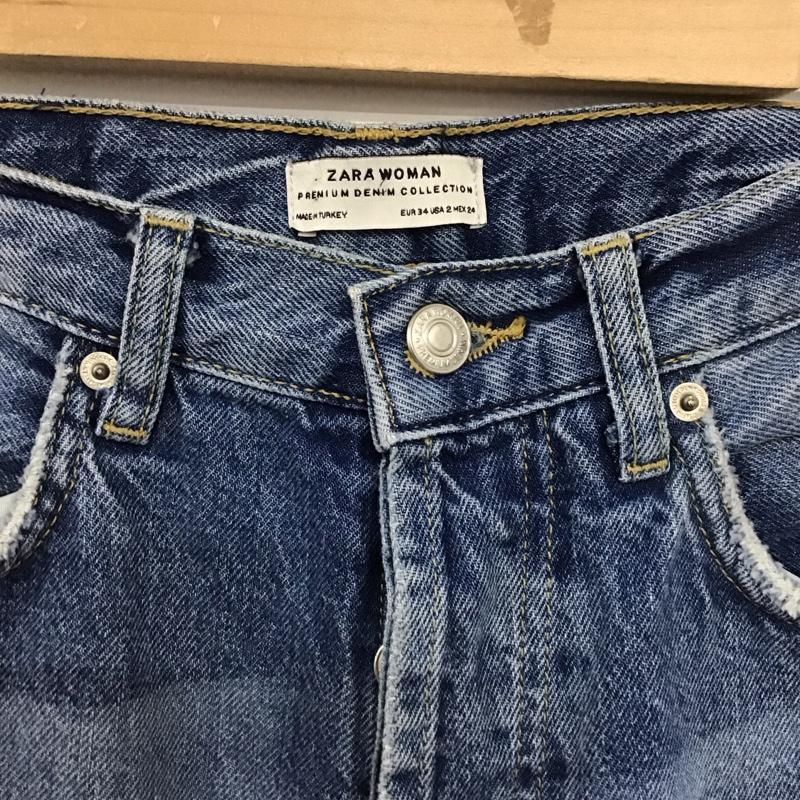 ザラ ZARA パンツ デニム、ジーンズ 34 無地 水色 / ライトブルー / レディース USED 古着 中古 10154804