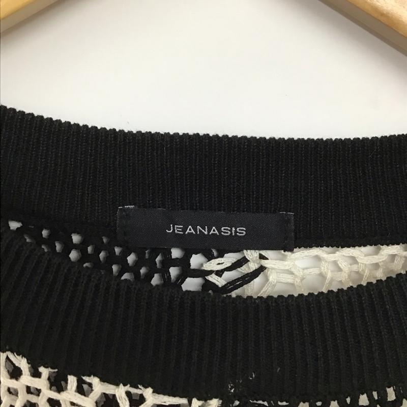 ジーナシス JEANASIS ニット、セーター 長袖 JS064331MN FREE  白 / ホワイト / white X 黒 / ブラック / black レディース USED 古着 中古 10154809